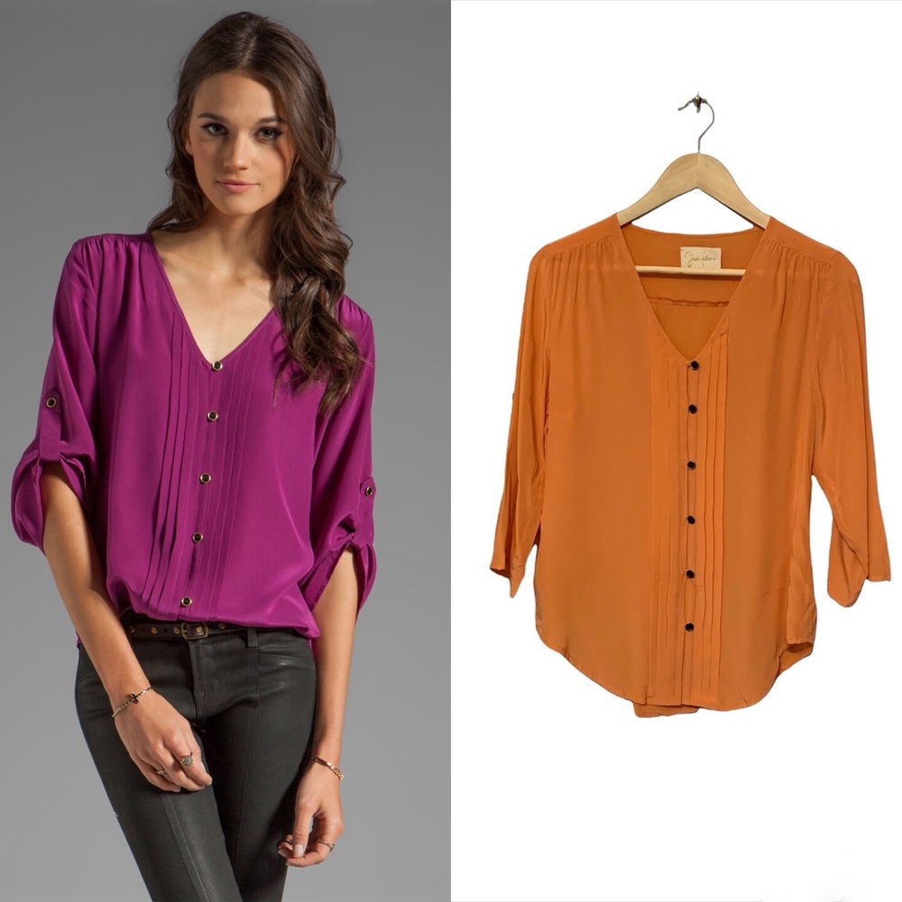 Yumi Kim Lizzie Silk Tab Sleeve Top